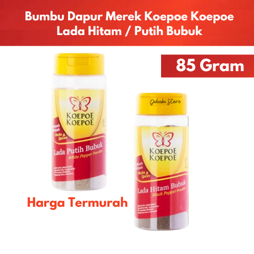 

Koepoe Koepoe Lada Putih / Hitam Bubuk Bumbu Dapur 85 Gram / 83 Gram
