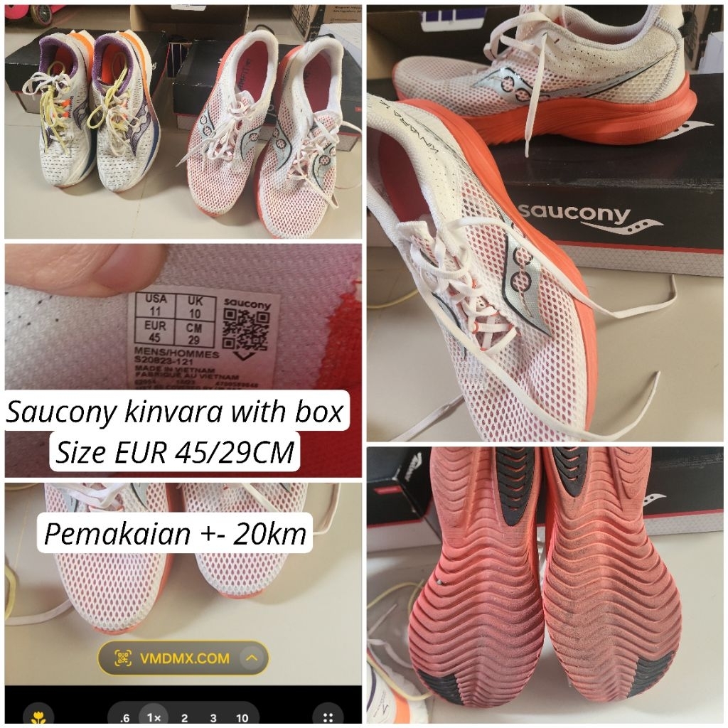 running shoes original SAUCONY KINVARA 14 Size 45 sepatu lari