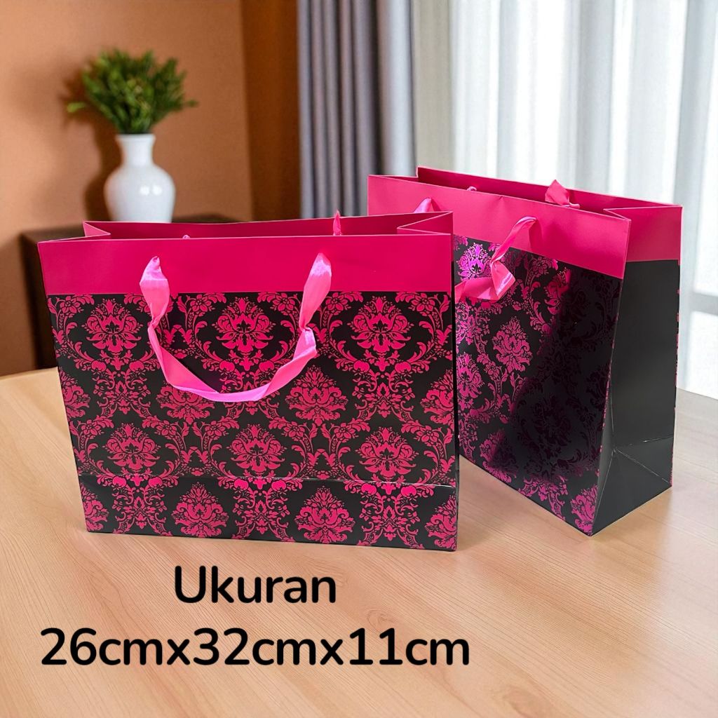 

Premium Paperbag Merah Maroon / Tas Kado Wedding / Kantong Tenteng Untuk Hadiah Tas Gift