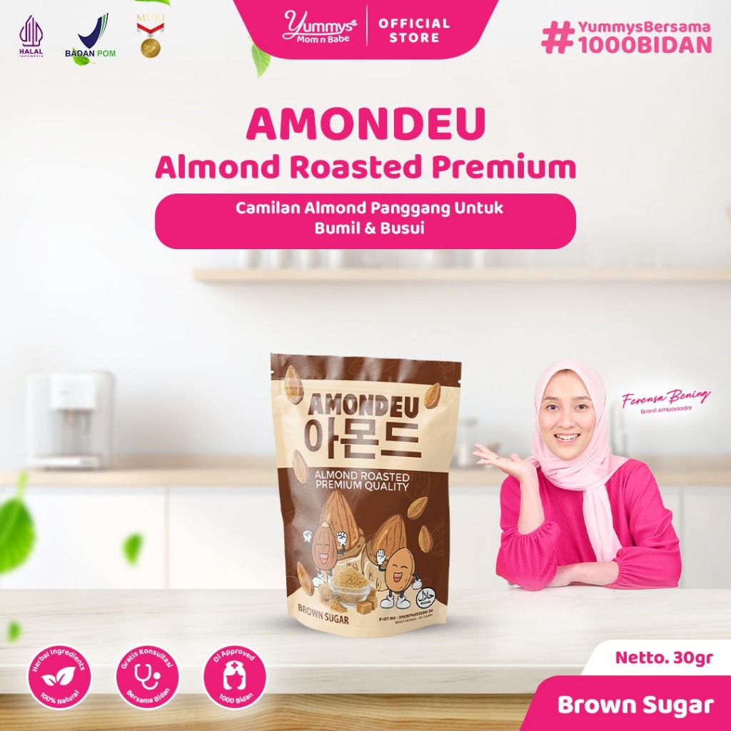 

Amondeu - Kacang Almond Panggang 30gr | Camilan Sehat Rendah Kalori - Non MSG