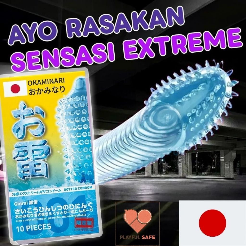 Kondom 001 OKM GINRAI sensasi ICE Bergerigi Premium Tahan Lama Bisa COD Instan