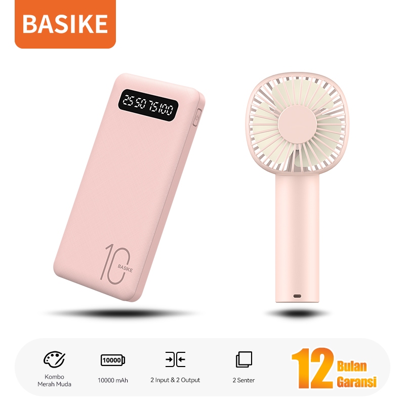 [HOT]BASIKE Powerbank 10000 mAh Fast Charging Kabel Charger iPhone 30W Set LCD Flashlight Makaron