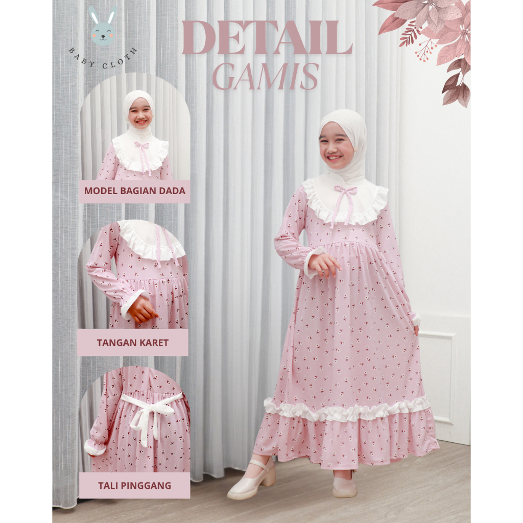 Baju Kids Ngaji Longdress Gamia S M L Xl Xxl Dress 2In1 Bisa Cod Idul Fitri Umur 9 10 Tahun Tpa Bju 