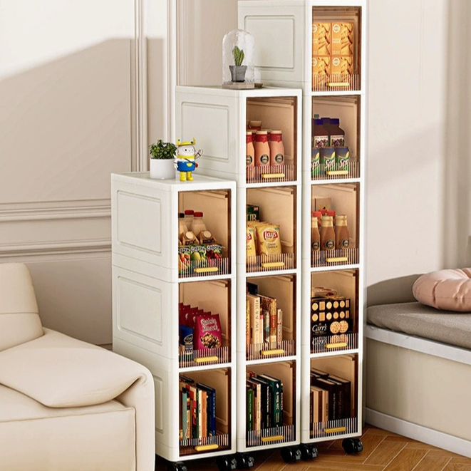 Lemari Penyimpanan Lemari Lipat Plastik 5 Susun Sebaguna / Lemari Lemari Serbaguna Rak Buku Toilet B