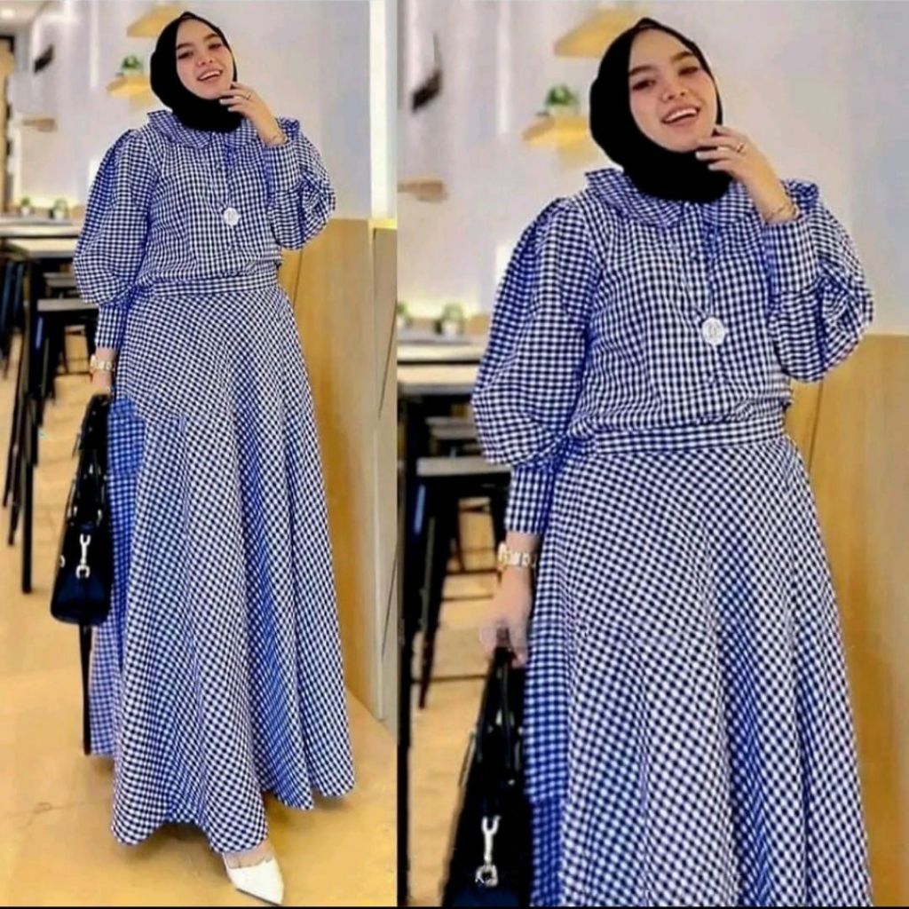 Setelan Rok Cantika Wanita Muslim Terbaru – Outfit Hijab Modis Elegan Atasan & Rok Premium