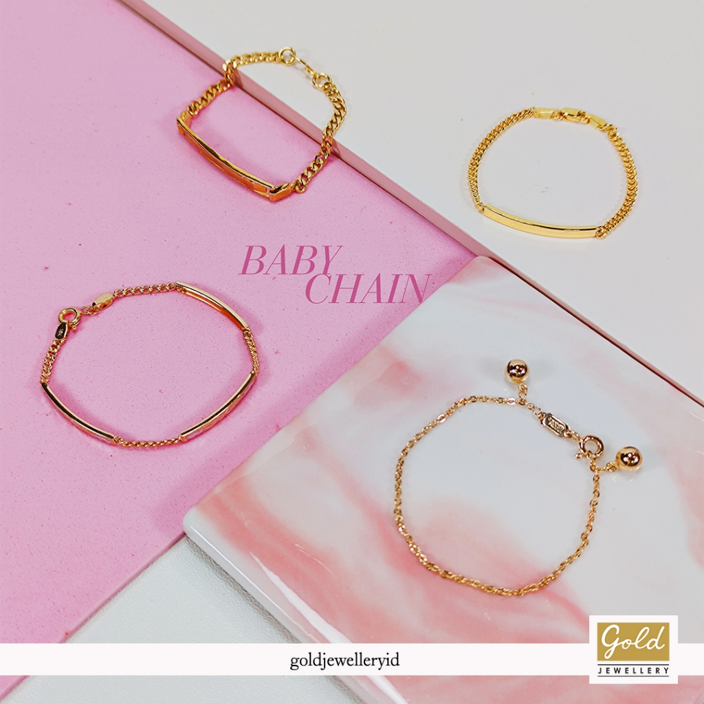 Gelang bayi emas kuning 700 16k - baby chain rantai