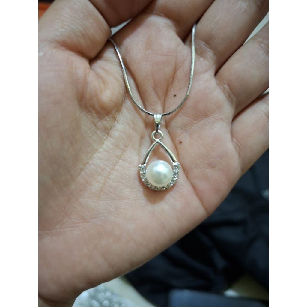 COD KALUNG TITANIUM LIONTIN TETES MUTIARA