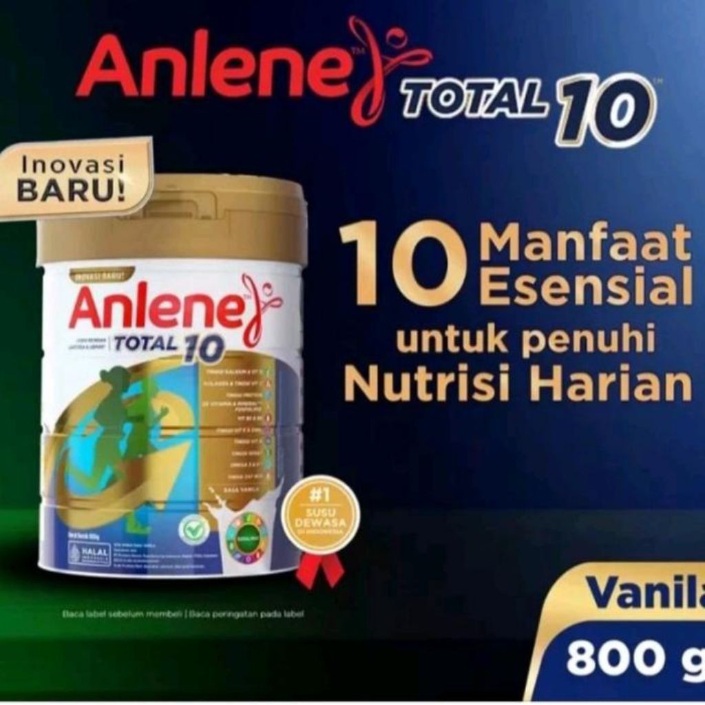 

Anlene Total 10 Susu Bubuk Dewasa Vanila 400gr & 800gr