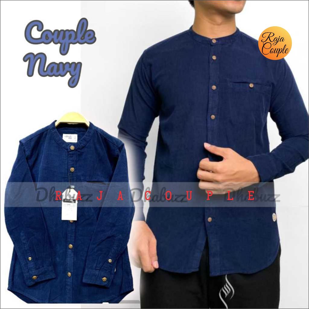 [ SAJUAK CORDUROY PREMIUM ] NAVY KEMEJA KOKO COUPLE AYAH ANAK ORIGINAL SAJUAK