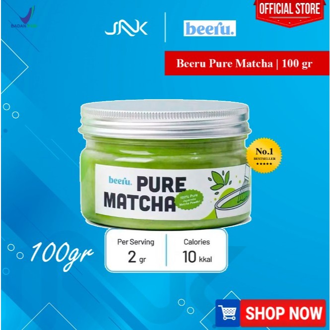 

Beeru Pure Matcha 100 Gr | 100% Pure Japanese Matcha Powder Premium Grade Teh Jepang Harvest Quality