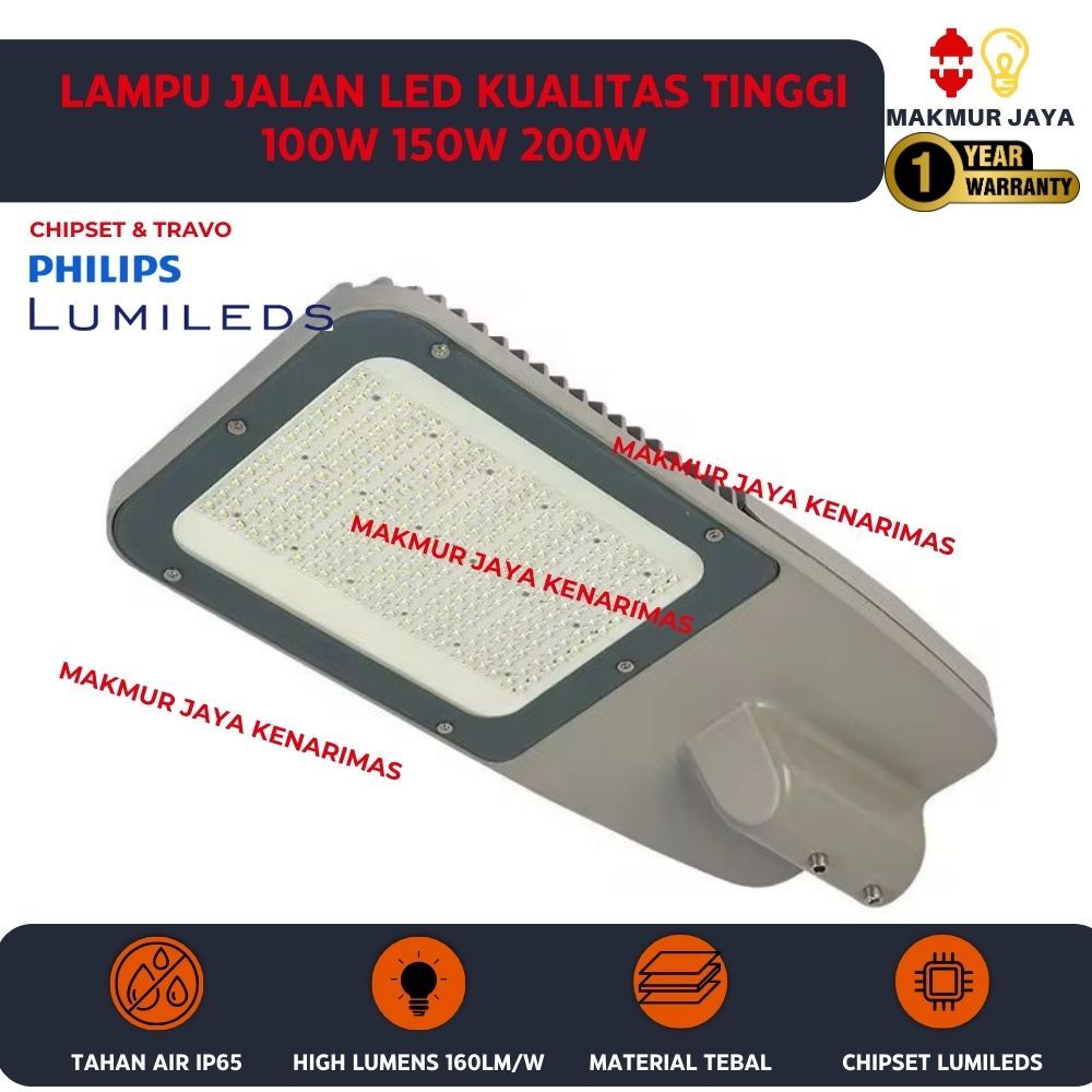 LAMPU JALAN PJU LED 100 150 200W WATT 220V CHIPSET PHILIPS / LAMPU JALAN PJU LED GARANSI 1 TAHUN