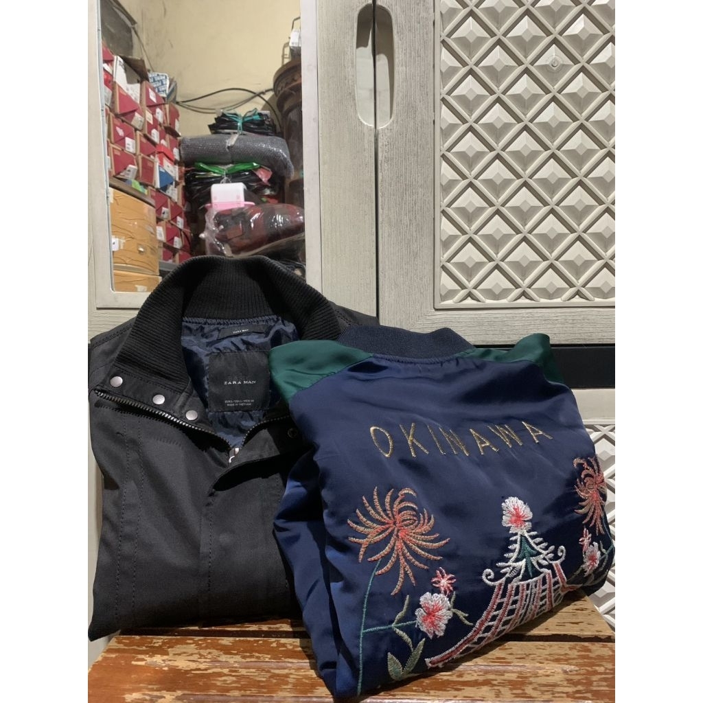 ORIGINAL JACKET TRACKTOP ZARA ZIPPER SUKAJAN FLORAL OKINAWA MULTI COLOUR