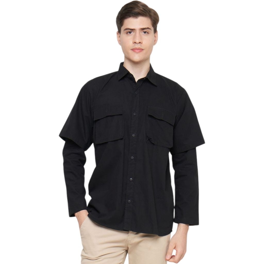 Head Bang Kemeja Double Sleeve Black