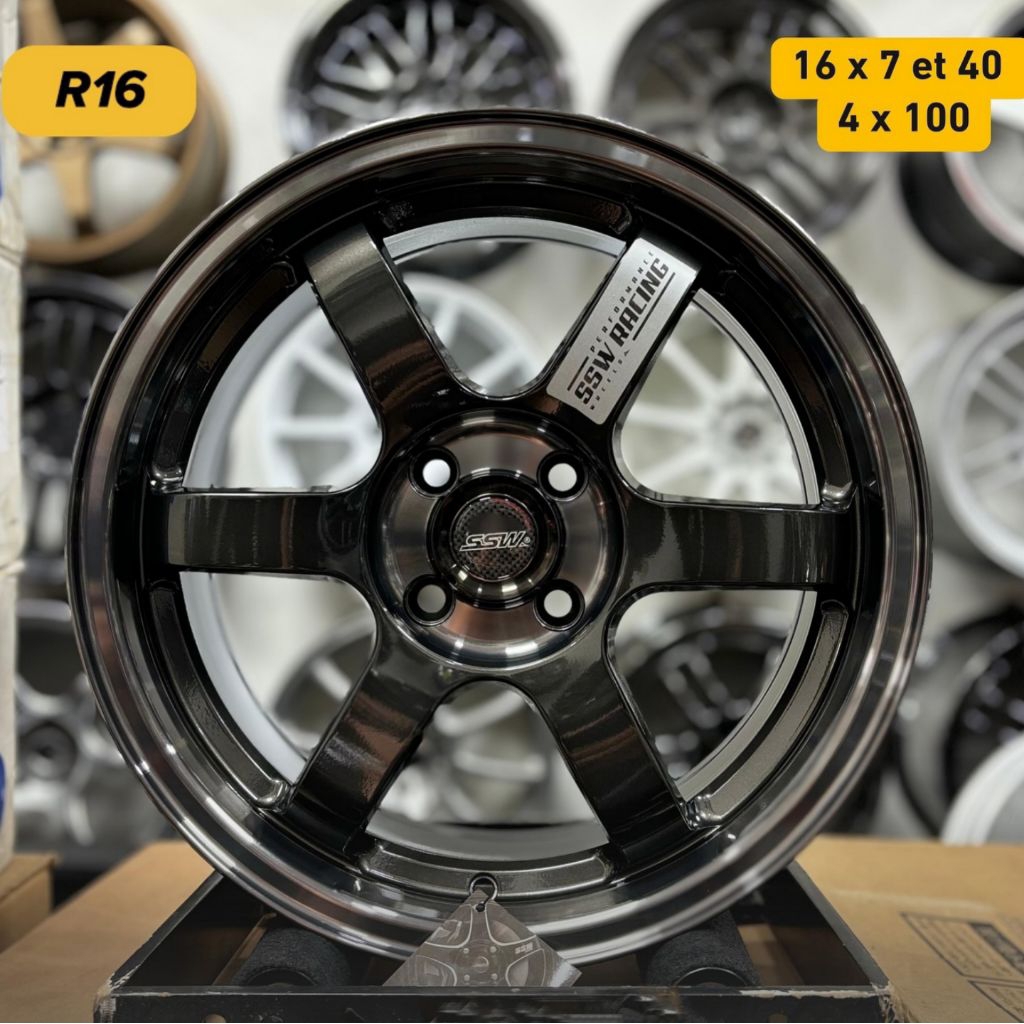 velg mobil TE37 SSW ORIGINAL THAILAND R16 PCD 4X100 LEBAR 7 velg racing ring 16 velg mobil r16 untuk