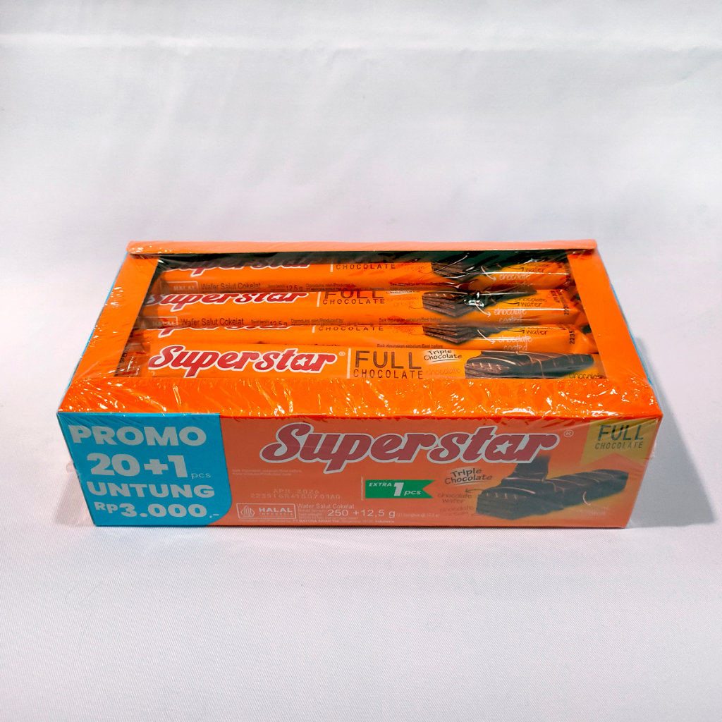 

Wafer Superstar Triple Coklat 1 Box Isi 20