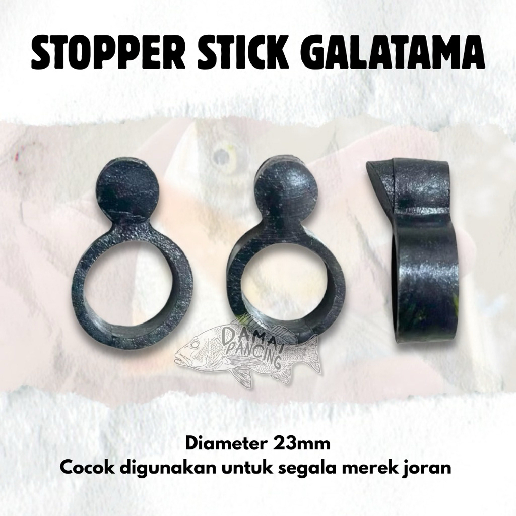 Stoper Joran Karet Jalu Pancing Warna Hitam 23 mm Bahan Elastis