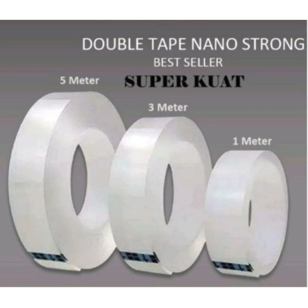 

Double Tape Nano selotip bening 2sisi 1M 3M 5M