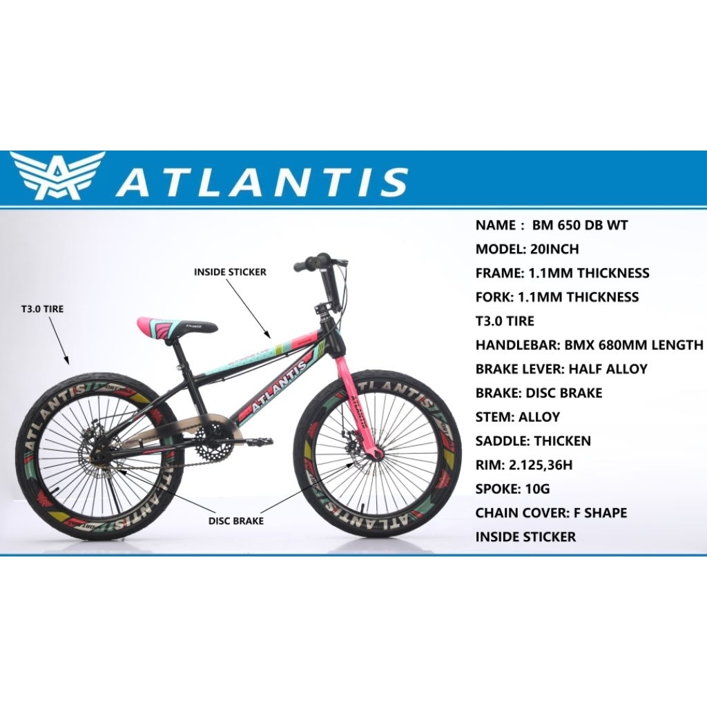 Sepeda BMX 20 CAKRAM double disc Atlantis