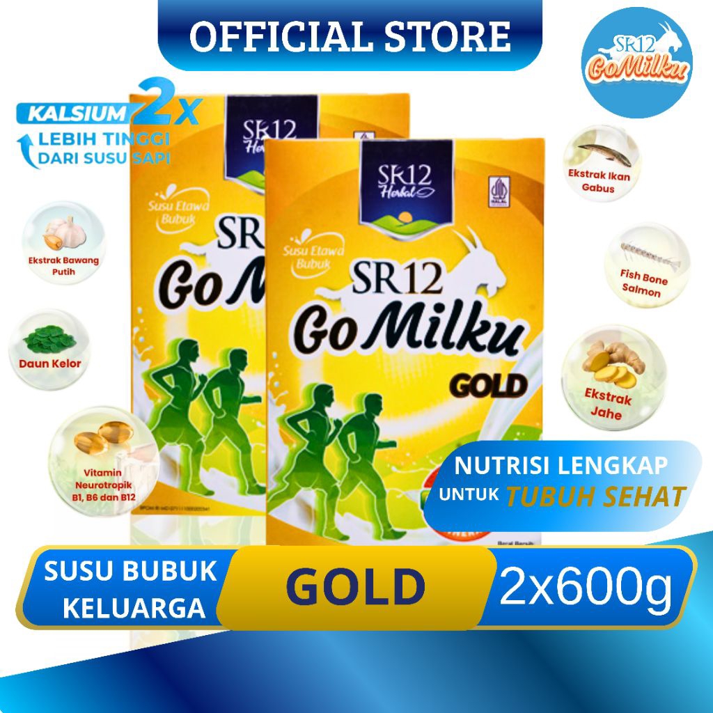 

Go Milku Gold SR12 Susu Kambing Etawa Premium 600gr - 2 Box