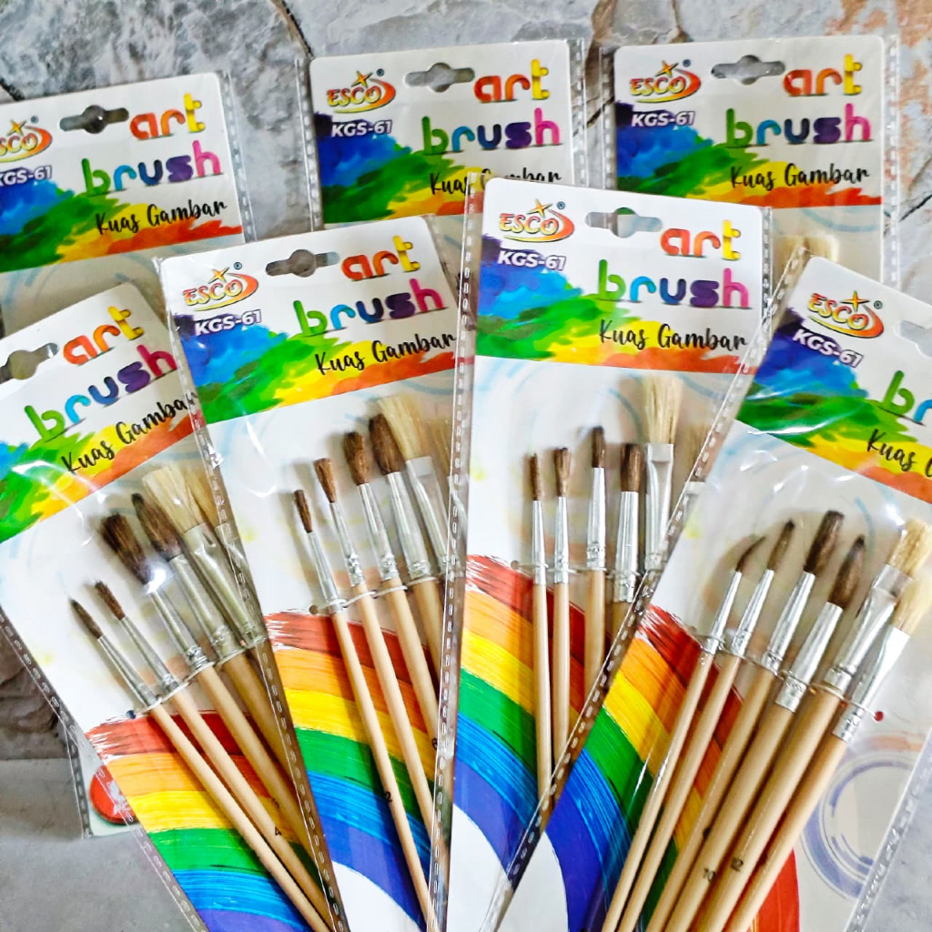 

SATU SET ( 6 PCS ) Kuas Gambar Kuas Lukis Esco KSG-61
