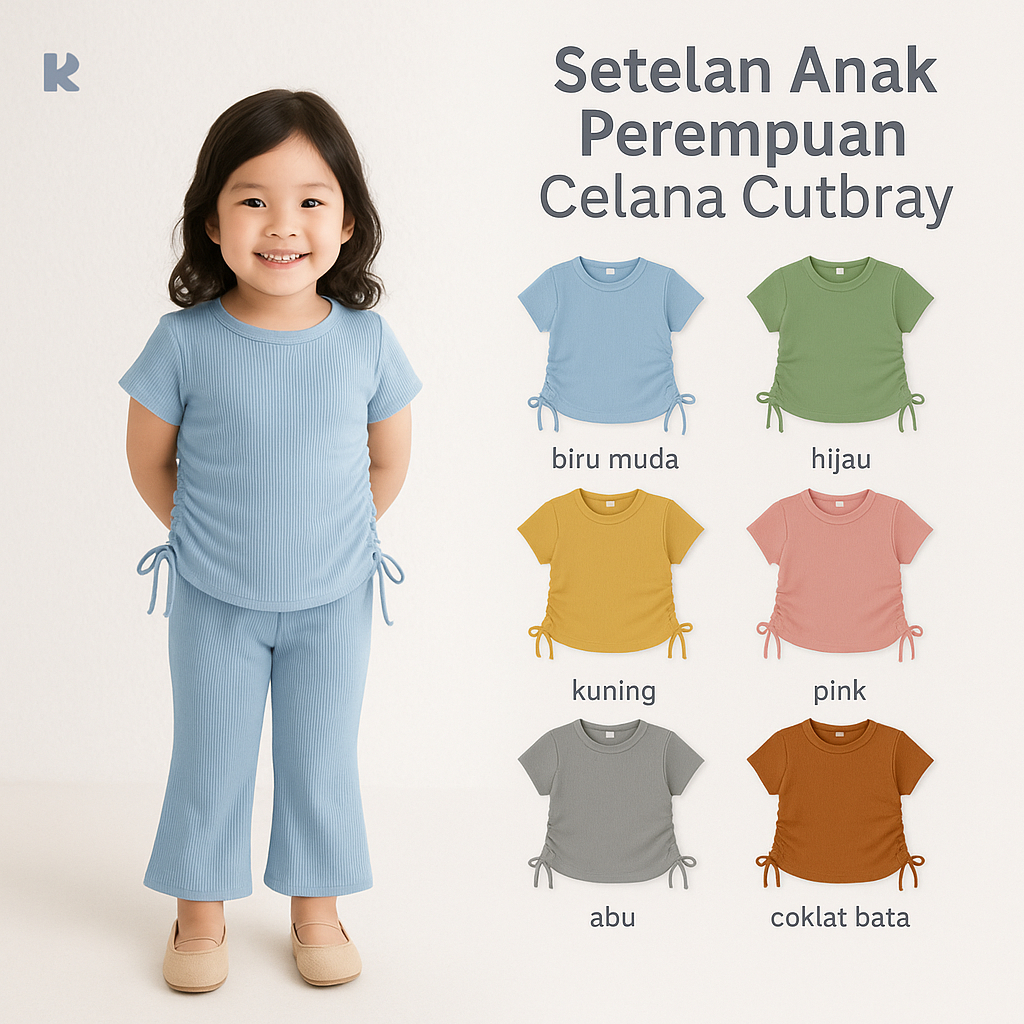 Baju Anak Perempuan | Setelan Anak Perempuan | Set Anak Perempuan Celana Cutbray