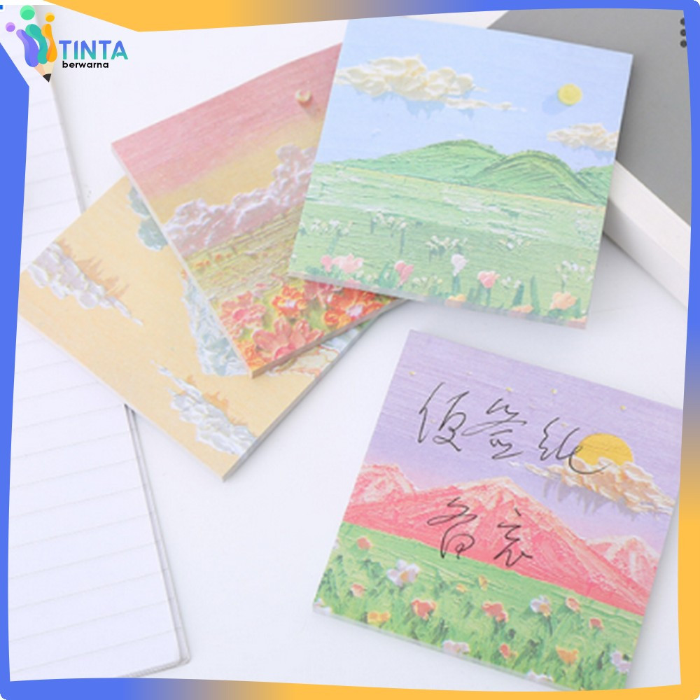 

Memo Tempel Notes Pemandangan / Memo Tempel Aesthetic Sticky Notes Motif Alam Indah / Note Beauty nature / Memopad lucu Tinta Berwarna A37