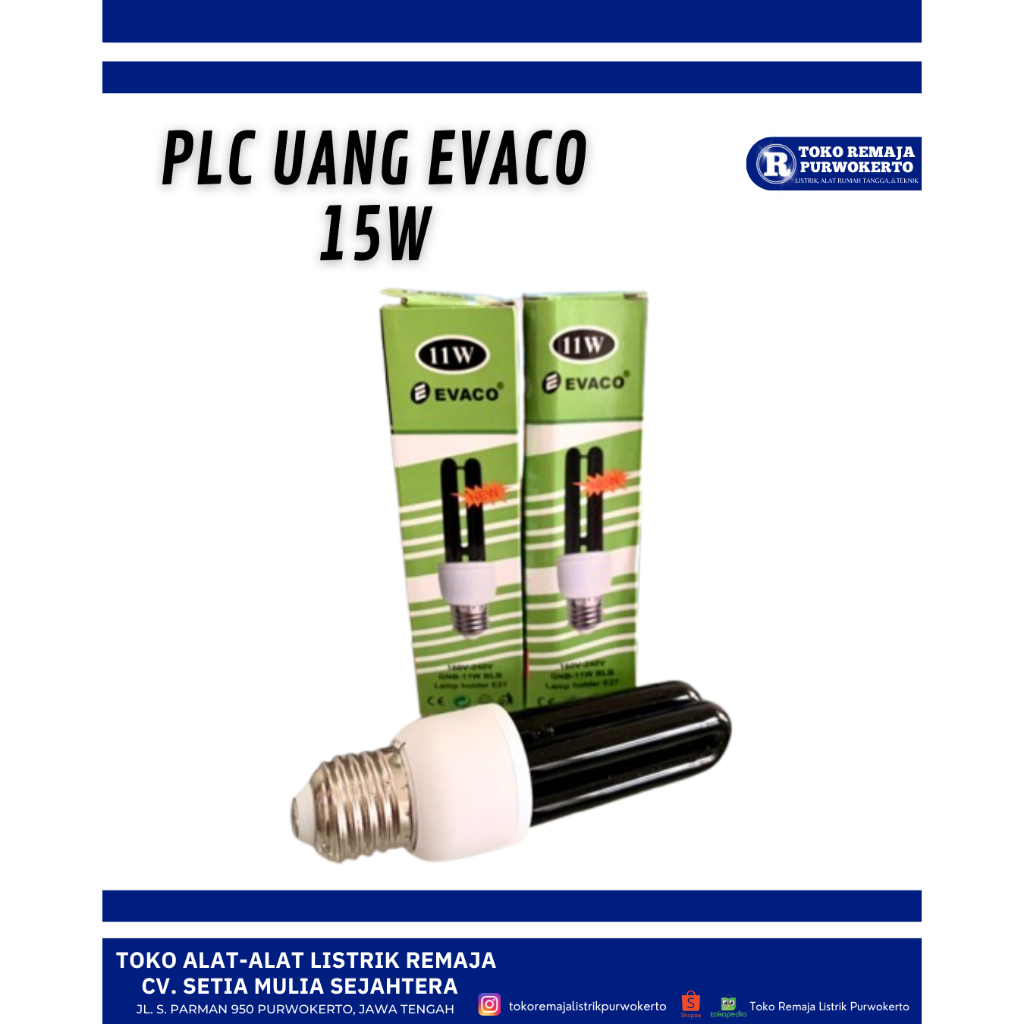PLC UANG EVACO 15 WATT / LAMPU DETECTOR MONEY EVACO