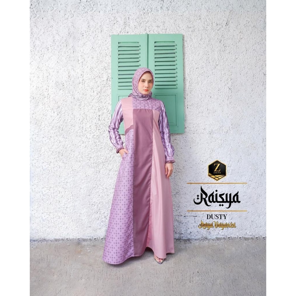 Raisya dress by zalifa✔️gamis motif,gamis polos. gamis zalifa