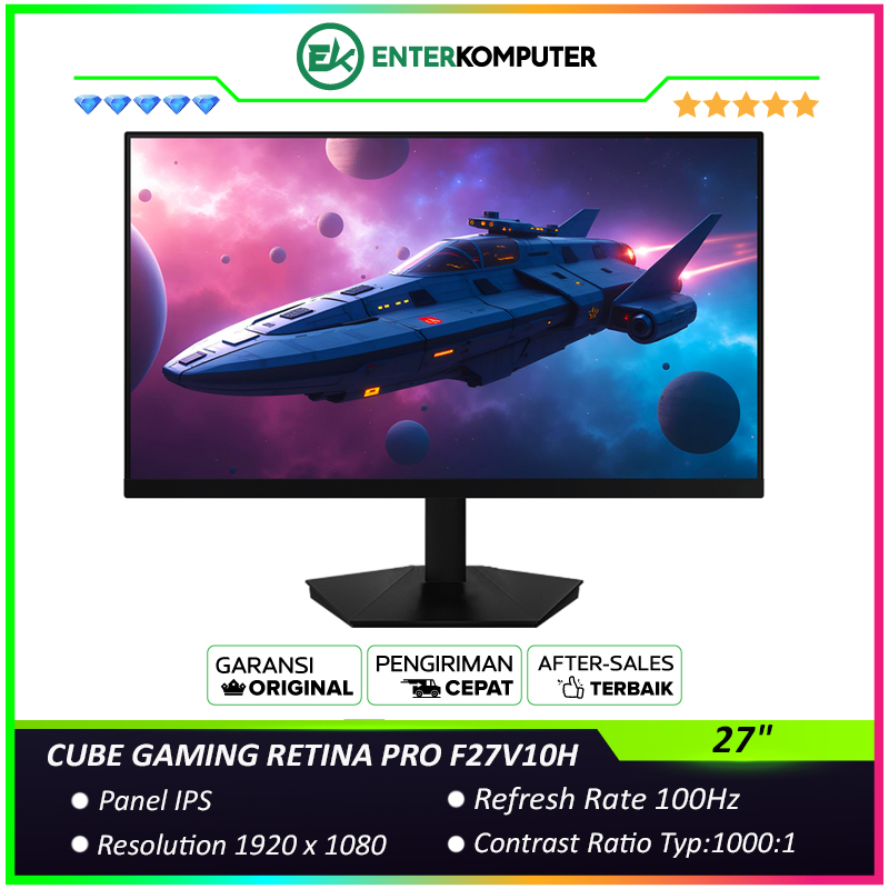 CUBE GAMING RETINA PRO F27V10H 27" FHD IPS Frameless 100Hz Gaming Monitor / Monitor 27 inch