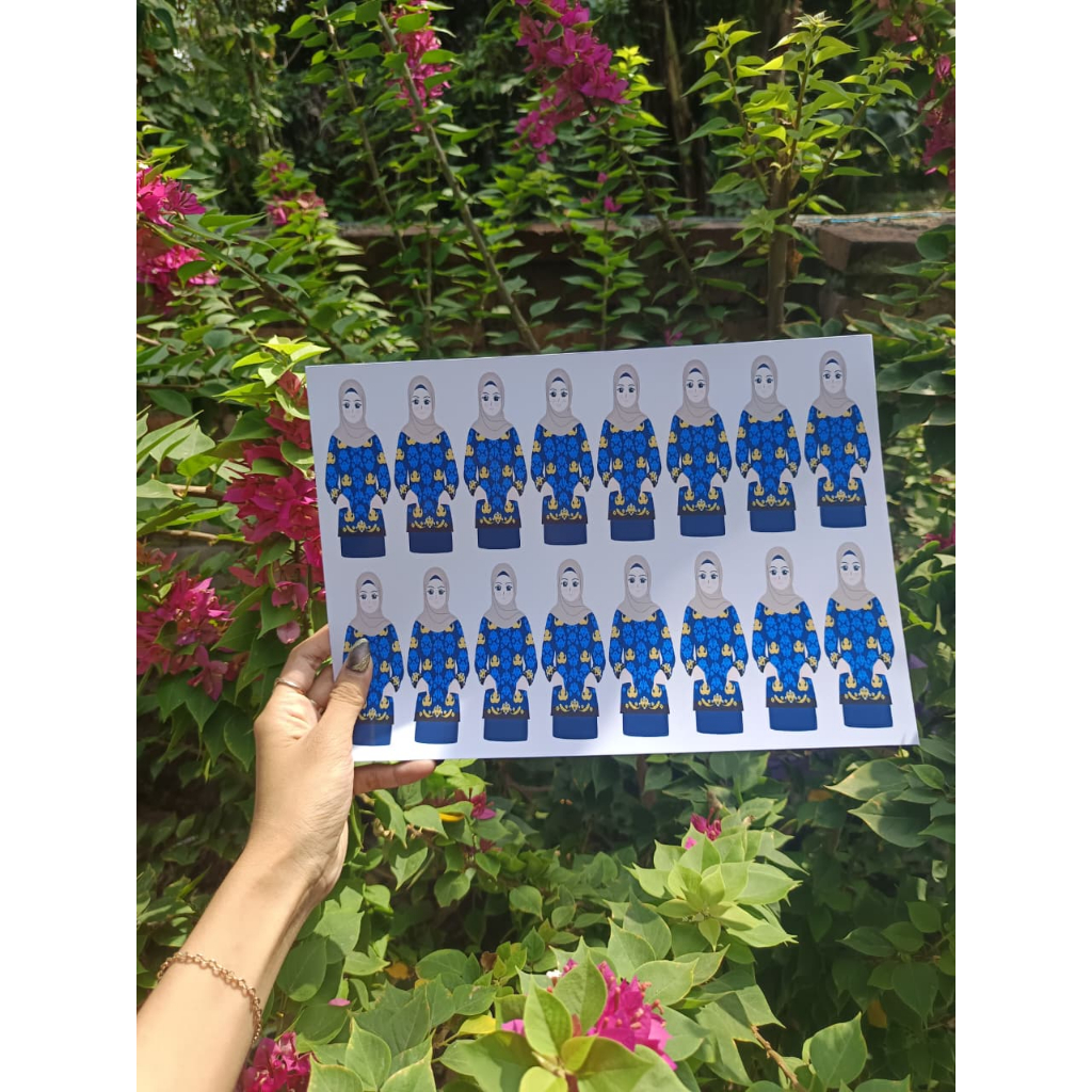 TOPPER 48 PCS GURU KOPRI / Topper Guru Seragam Biru / Hari Guru Nasional / Hiasan Kado Buket Hari Gu