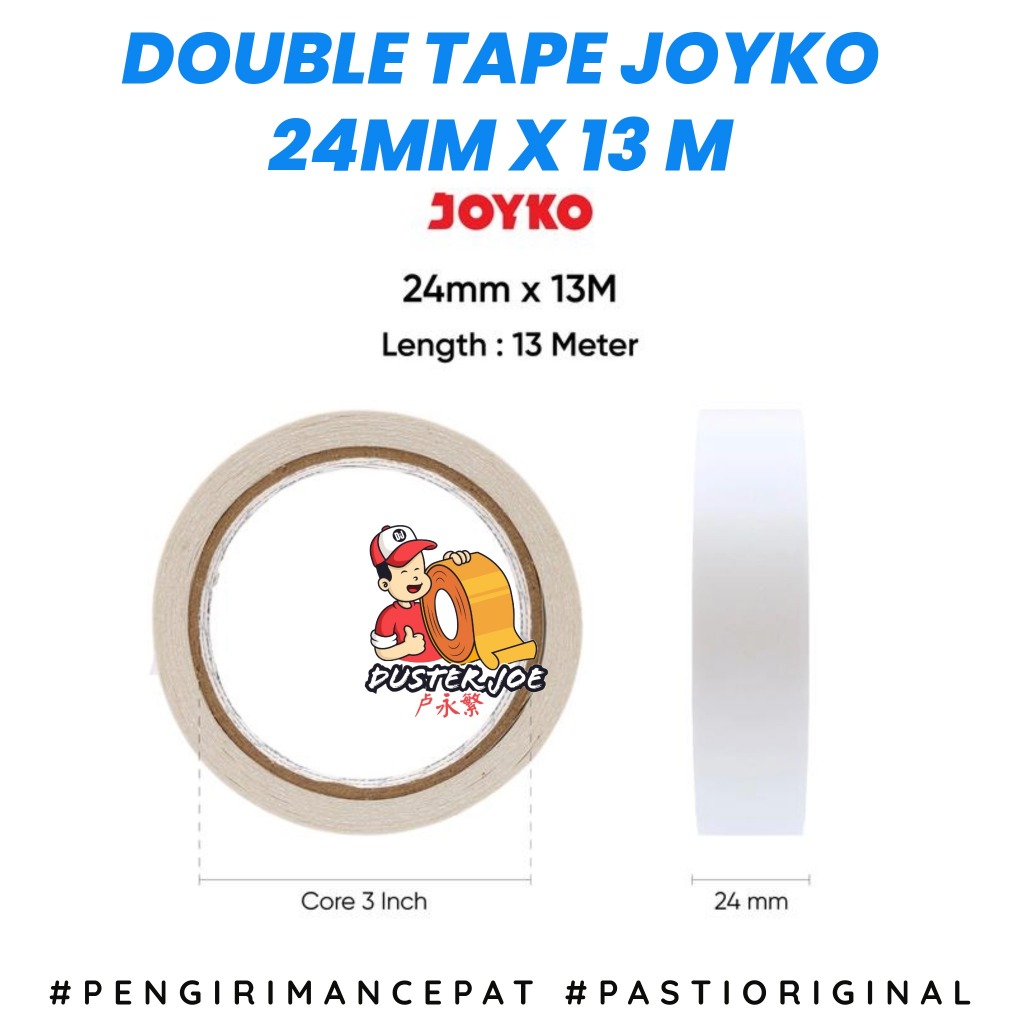

Double Tape Joyko 24mm 1 inch x 15 Yard core biru PER 1 PCS