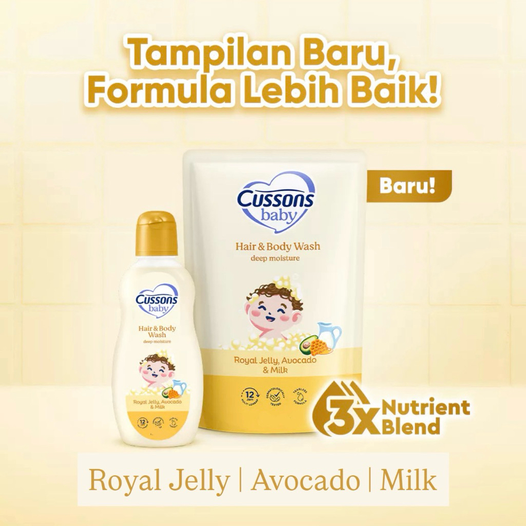 Cussons Baby Hair & Body Wash Deep Moisture - Sabun Bayi 2in1