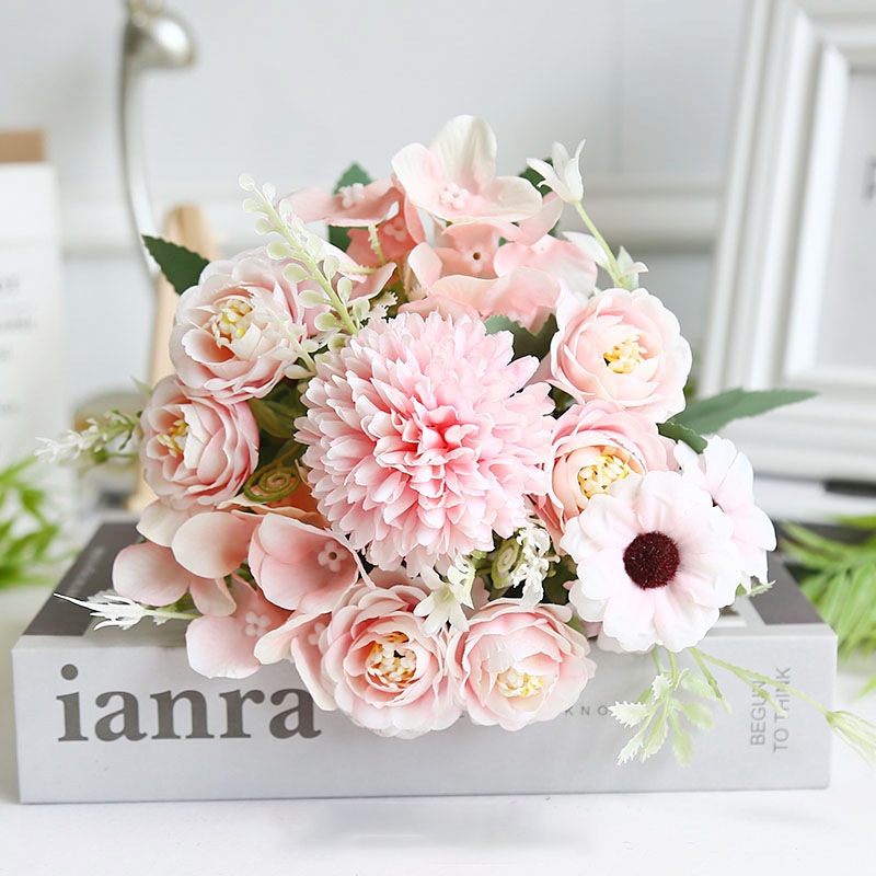 Hiasan Bunga Tiruan Berkualitas Tinggi untuk Bunga Hiasan Ruang Tamu Artificial Flower Bouquet