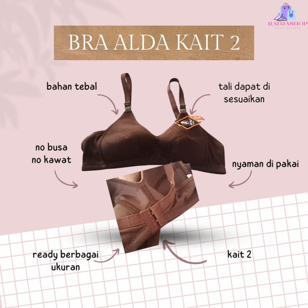3 pcs BH Alda jumbo /BH tanpa spons , Bra Alda Jumbo Kait 2