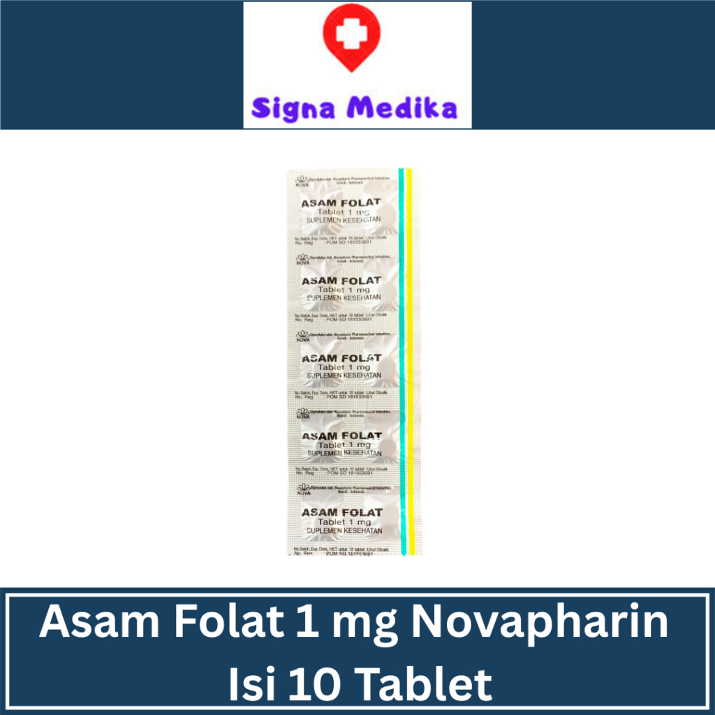 Asam Folat 1 mg Novapharin Strip Isi 10 Tablet - Vitamin Asam Folat