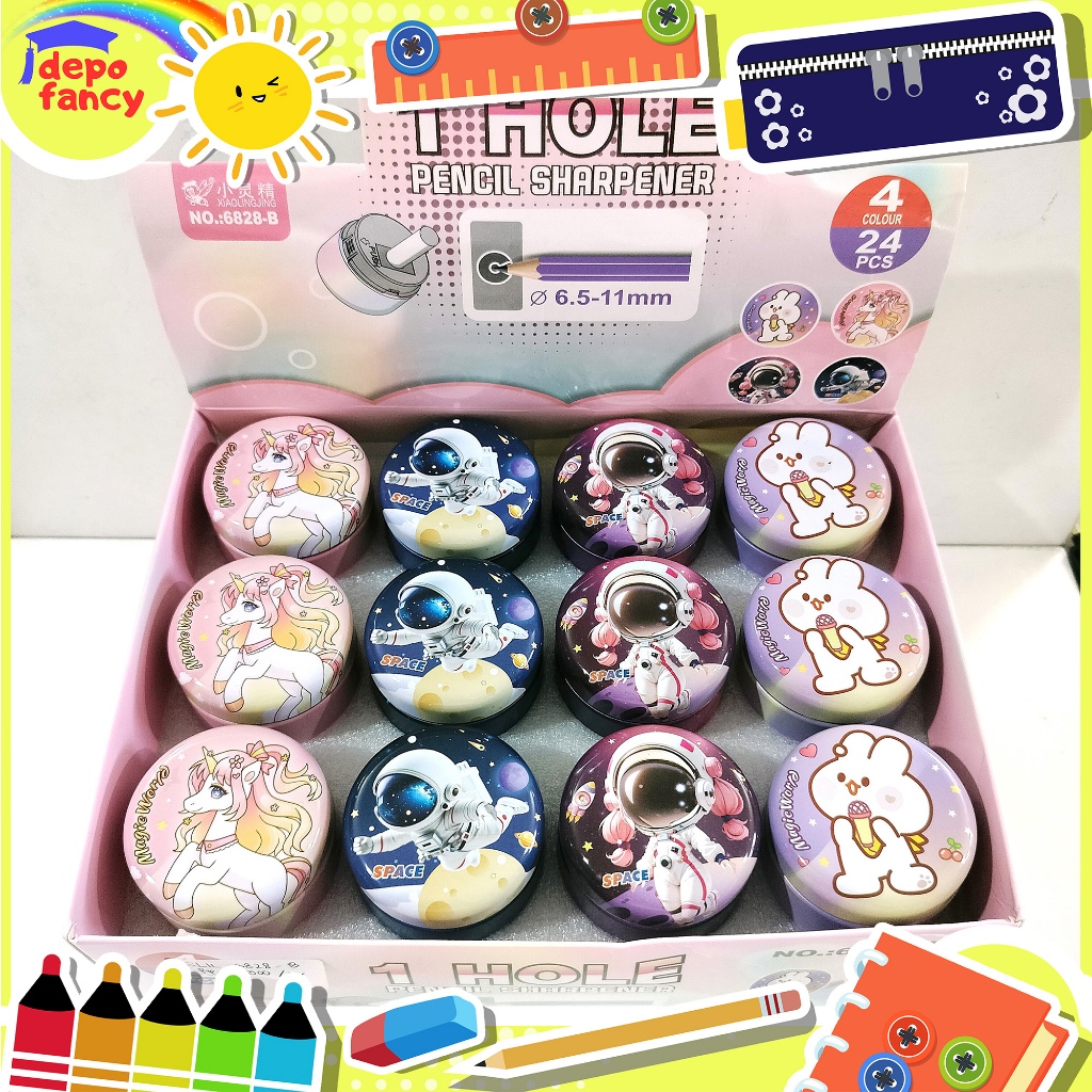 

PROMO! Rautan Pensil Kaleng 1 Lubang 6828-B / Ongotan / Sharpener / Peruncing Pensil