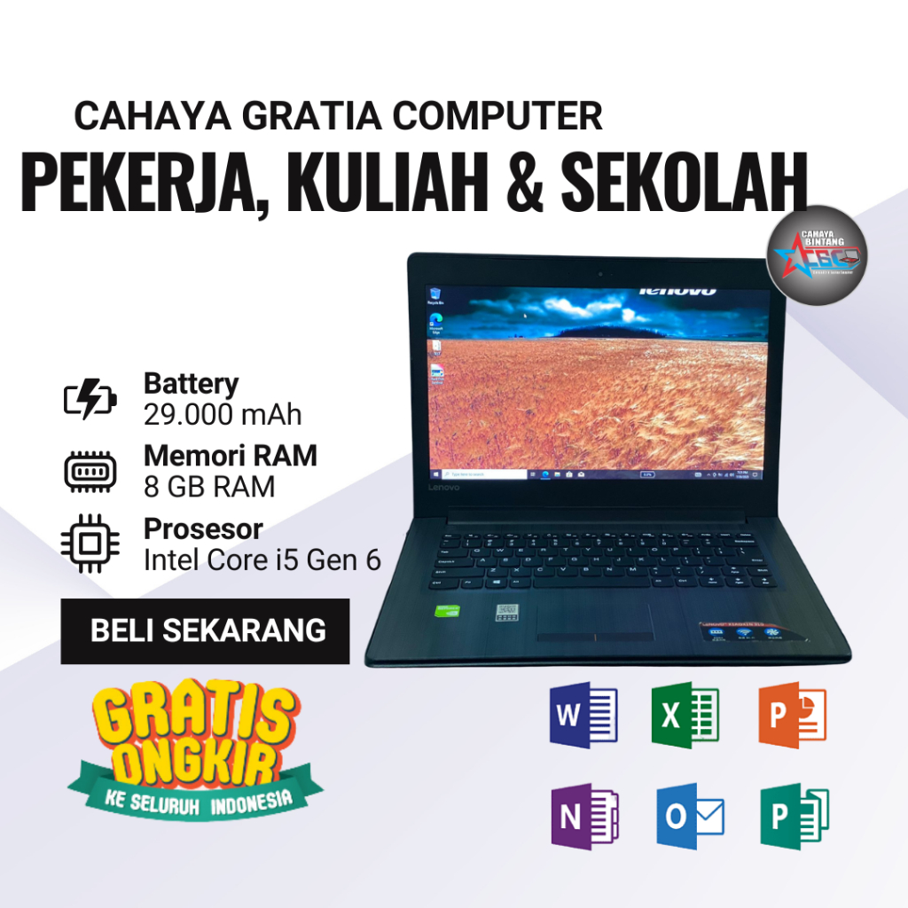 LENOVO IDEAPAD 310 CORE i5-6200U RAM 4GB  SSD 256GB 2.4GHz