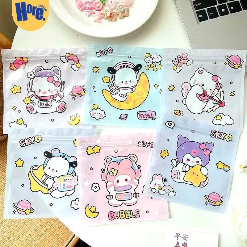 

Plastik Zipper 13,5x13,5 Cm Kartun Sanrio Bunny Bear Cute Mini Pouch Plastik for Cookies & Souvenir