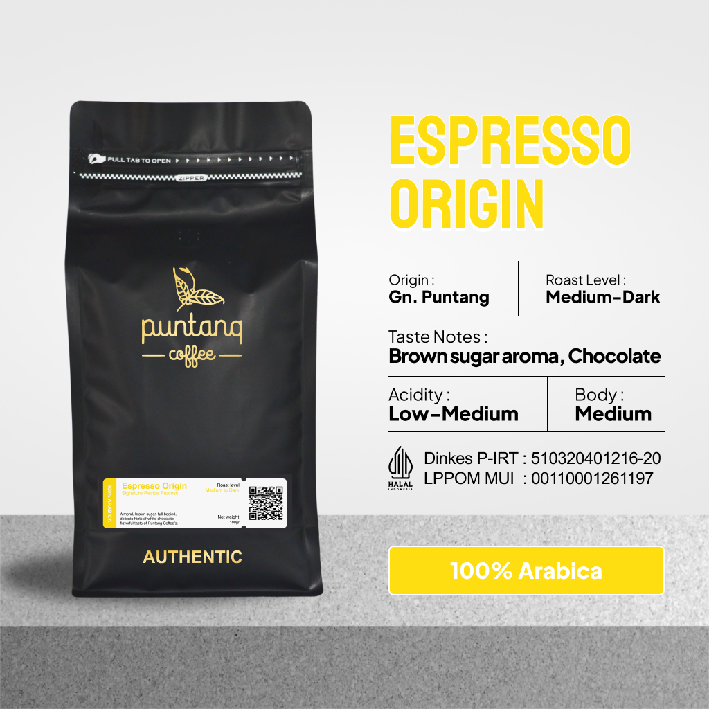 

Kopi Arabika Espresso Biji Premium Arabica Gunung Puntang Original Puntang Coffee,Tersedia Dalam Kemasan 100g/200g/250g/500g/1000g