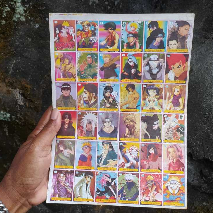 [ 1 LEMBAR ] KOLEKSI GAMBAR UMBUL JADUL GAMBAR NARUTO BAGIAN BELAKANG RAMBU LALU LINTAS