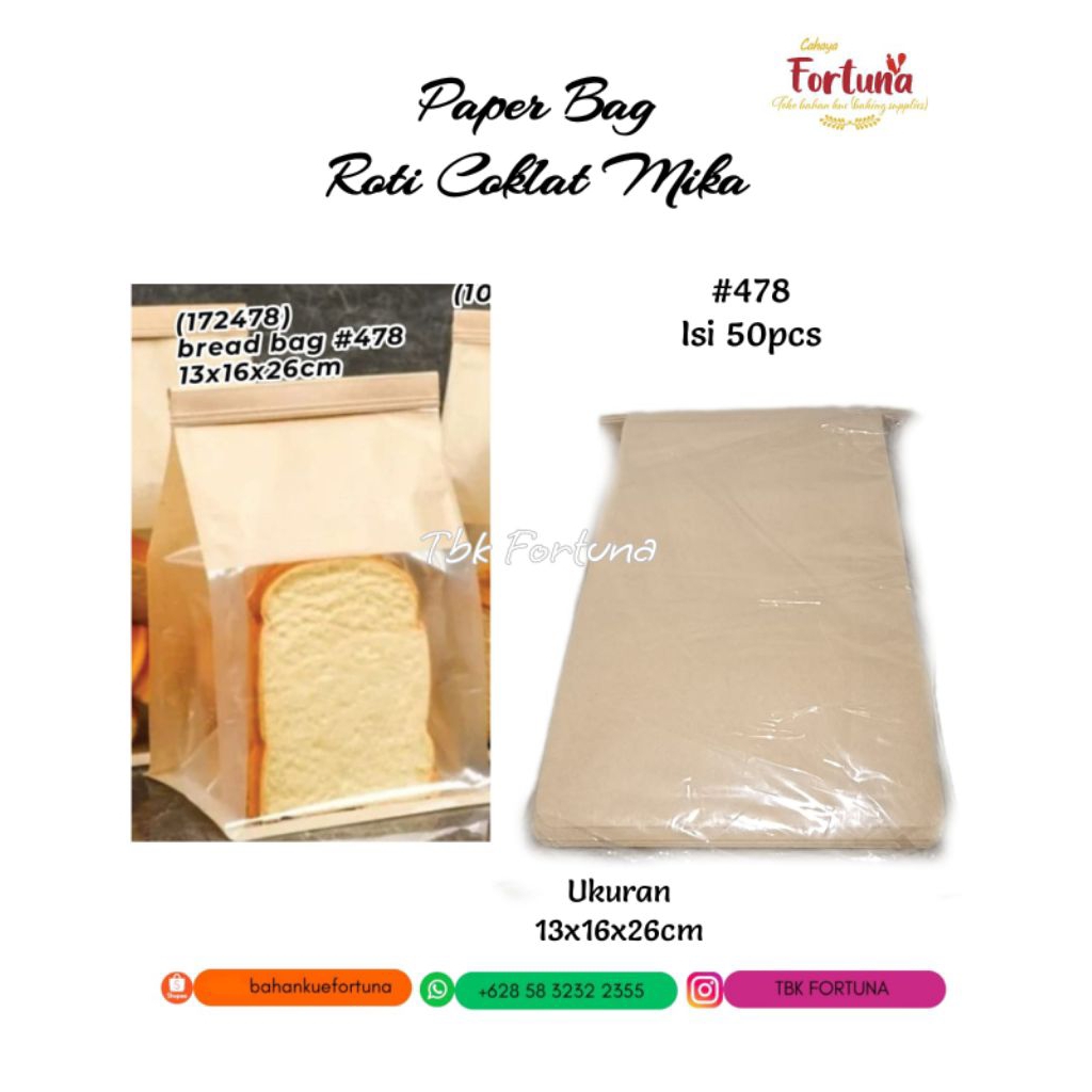 

Paper Bag Roti Coklat Mika #478 isi 50pcs