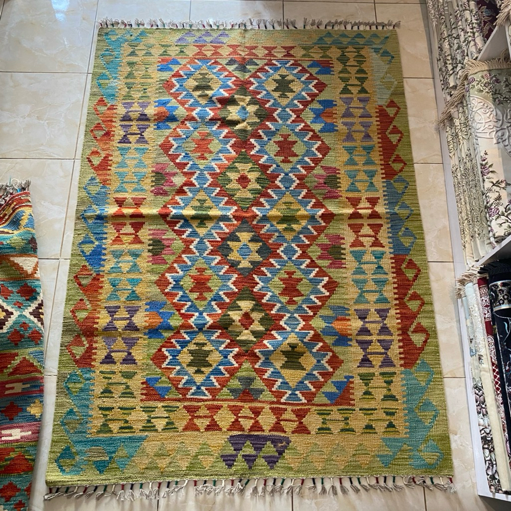 B67 KILIM TURKI 100% HANDMADE 175x125cm / KILIM KARPET TURKI ORI LIMITED