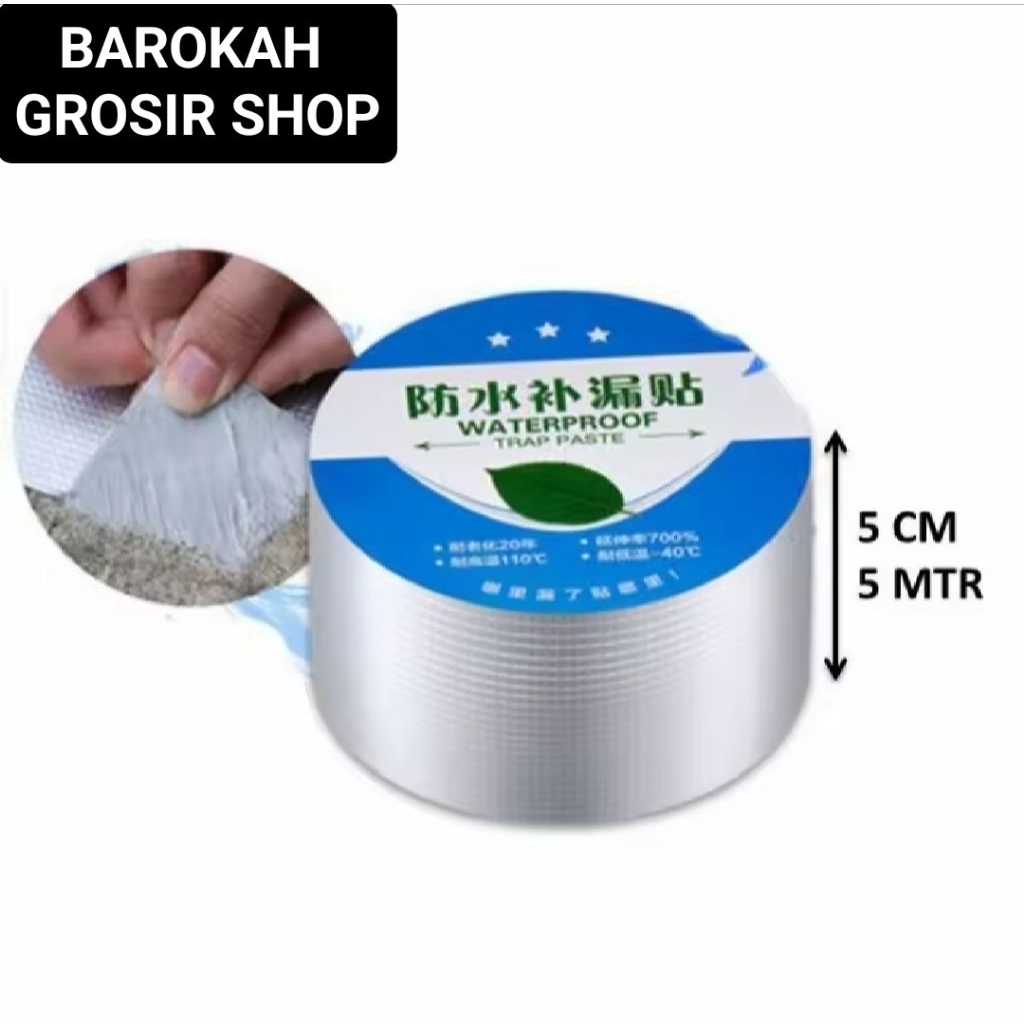 Lakban Aluminium Foil Tape Isolasi Waterproof Atap Kolam Anti Bocor