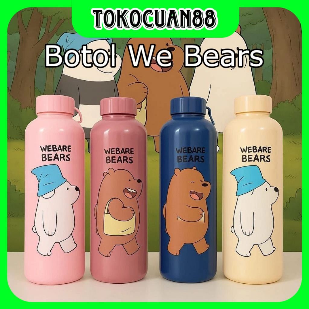 Tokocuan88 - Botol Minum Babe Bear 1 Liter Botol Minum Plastik Botol Minum Kekinian Viral