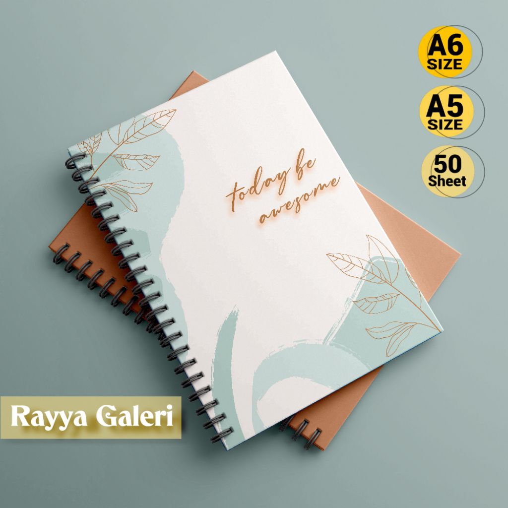 

Notebook buku catatan harian softcover A6 buku Journal Double ring spiral isi 100 halaman