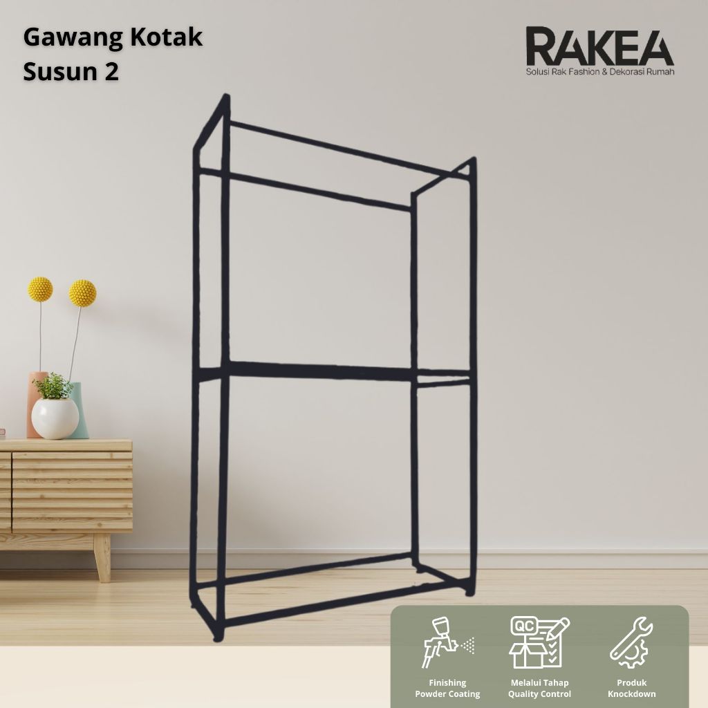 GAWANG KOTAK SUSUN 2 - RAK BAJU 2 ARAH TINGKAT - MINIMALIS / GAWANG BAJU - RAKEA