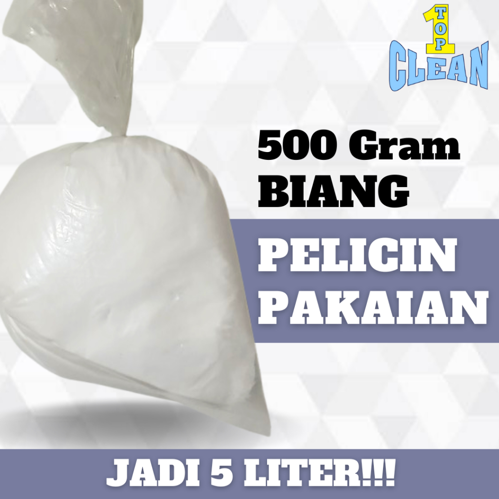 BIANG PELICIN PAKAIAN TOPCLEAN 500 GRAM pelicin pakaian saat menyetrika