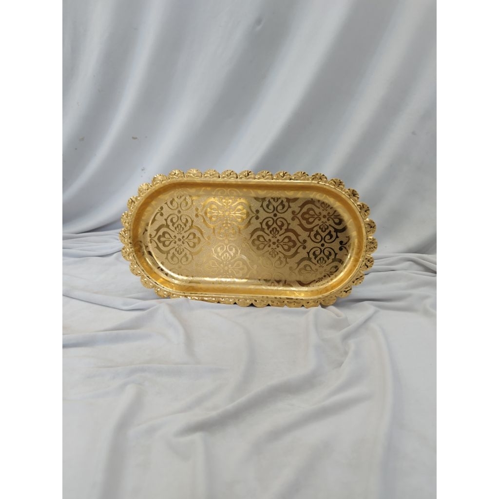 Nampan Sedang Multifungsi - Nampan Oval full Ornamen Cantik - Nampan Persegi Murah Mewah