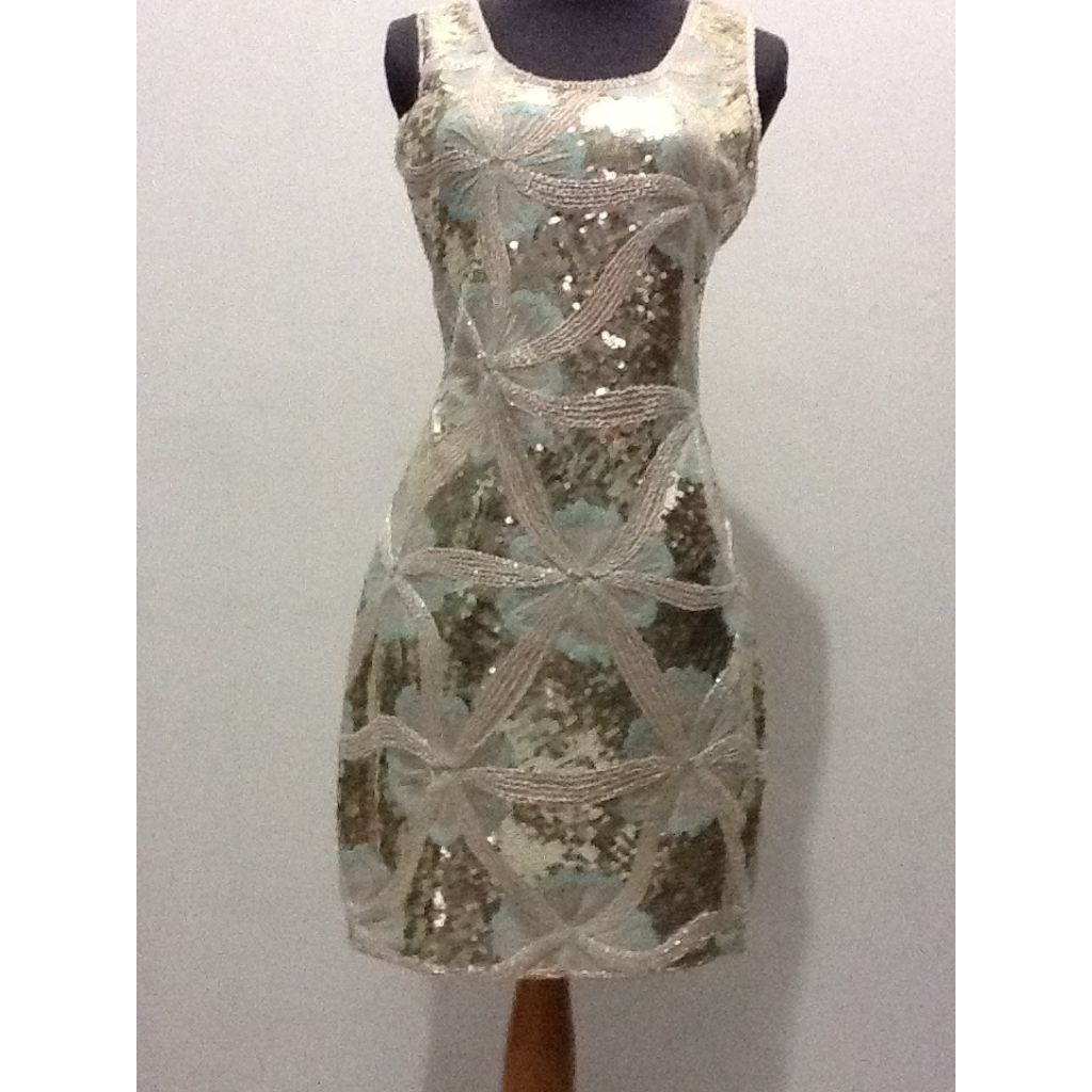 Mini Dress Payet Gold Silver – Gaun Pesta Formal Wanita