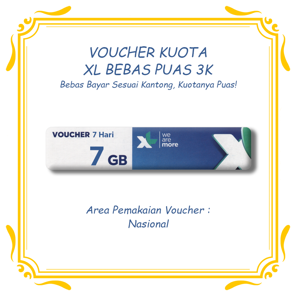 [Kode Only] Voucher Data XL Bebas Puas 3K | Bebas Bayar Sesuai Kantong Kuotanya Puas